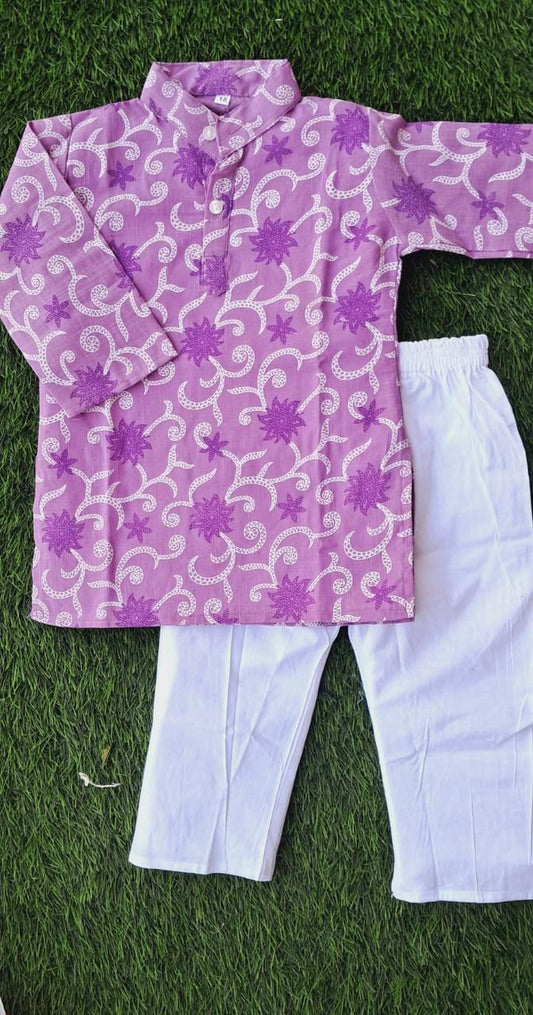 Boy Floral printed kurta pajama