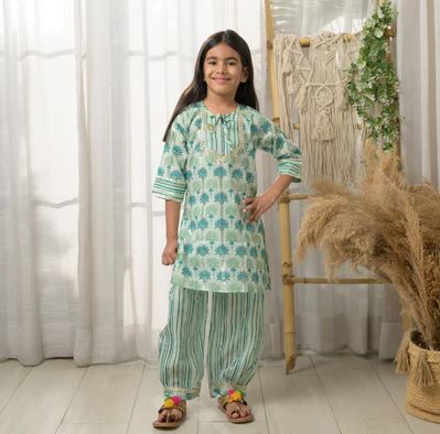 lurex kurta with dhoti for girls