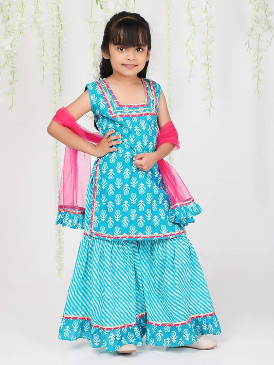 short sleeve kurti sharara set