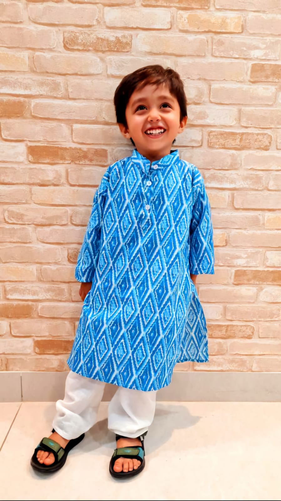 Boy Ekat print kurta pajama set