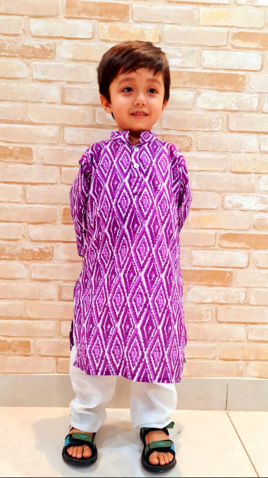 Boy Ekat print kurta pajama set