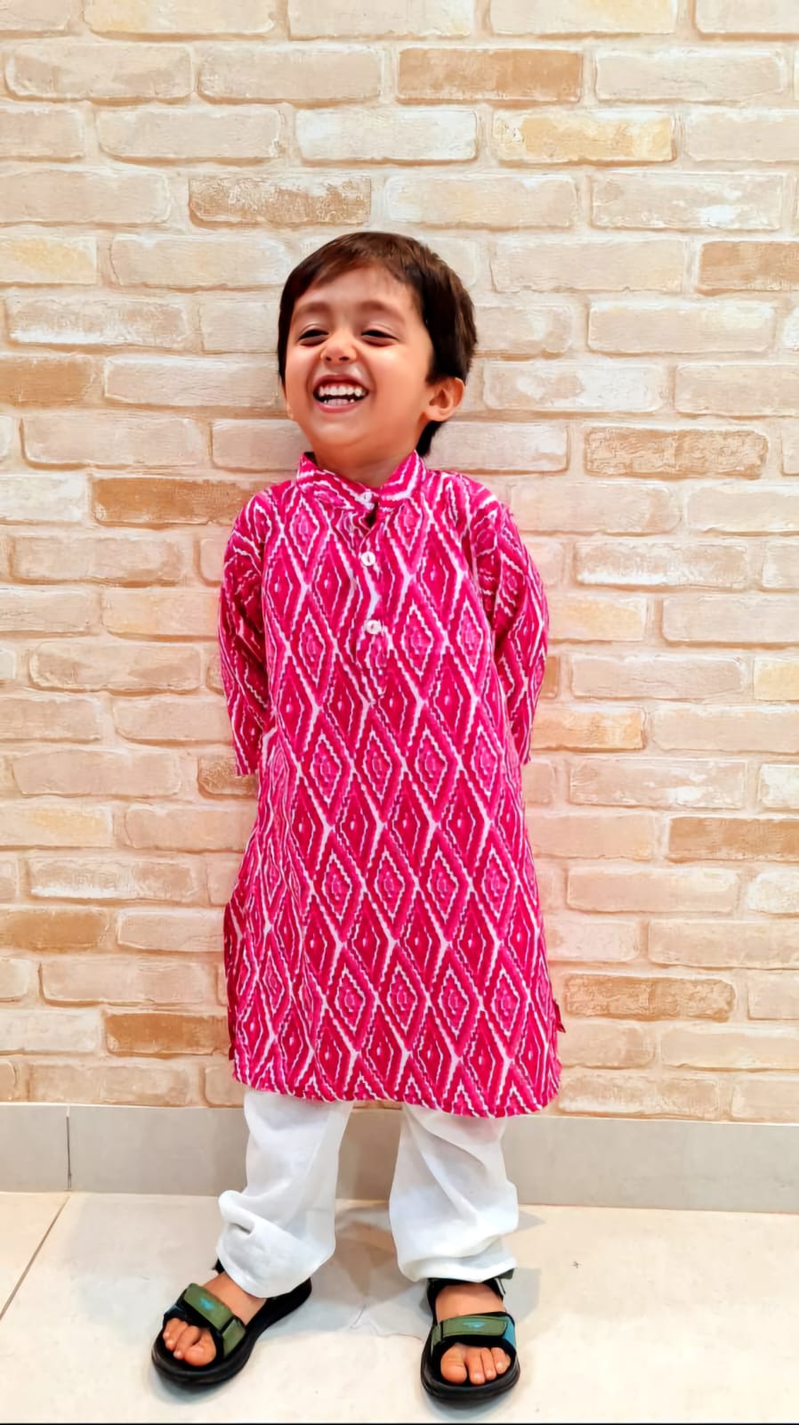 Boy Ekat print kurta pajama set