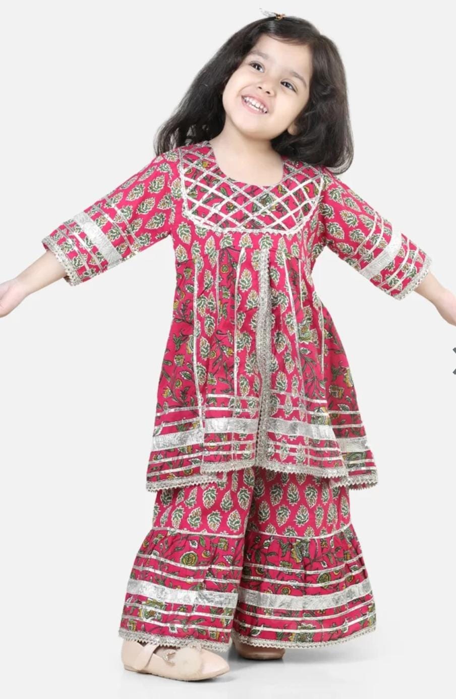 Girl's gota work Peplum sharara