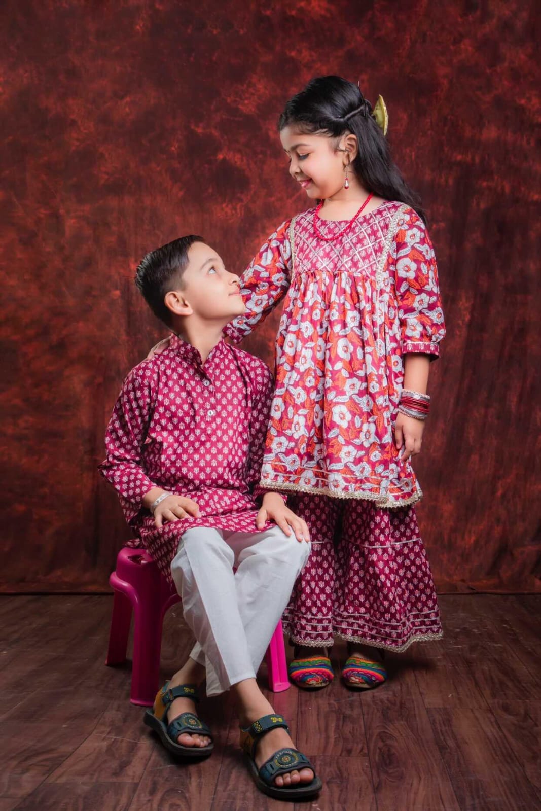 Boy's Cotton printed kurta pajama