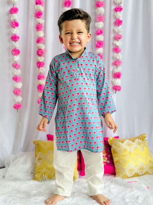 Small Buti Pure Cotton Kurta pajama for boy